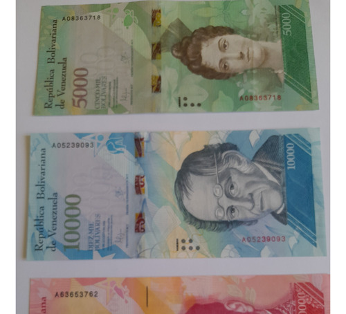 13 Billetes Venezolanos - Bs Fuertes ($10) - Seriales A