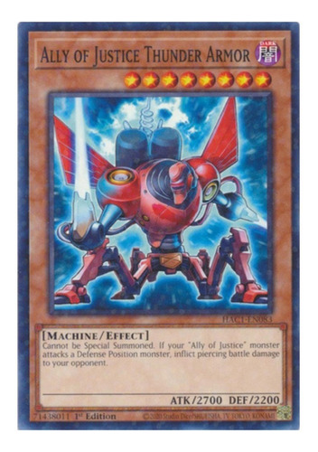 Yugioh! Ally Of Justice Thunder Armor (duel Terminal)