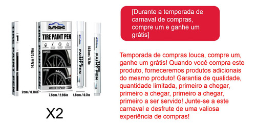 Marcadores De Caneta Impermeáveis Para Pneus Brancos