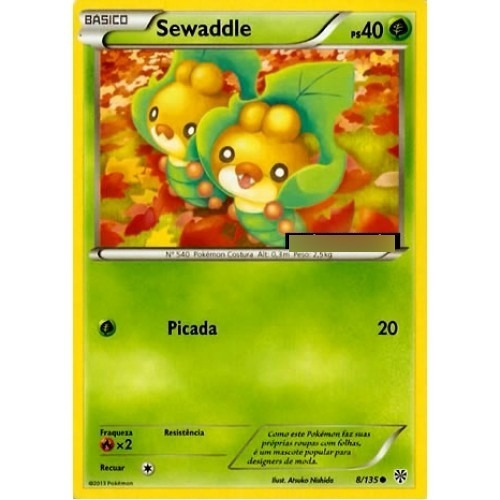 Sewaddle - Pokémon Planta Comum - 8/135 - Pokemon Card Game