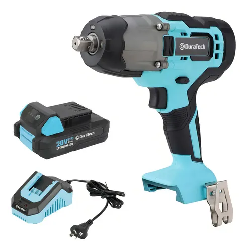 Comprar Llave De Impacto Inalámbrica Duratech 300nm 20v 1/2 Con Batería Y Cargador Celeste 50 Hz/60 Hz en Argentina