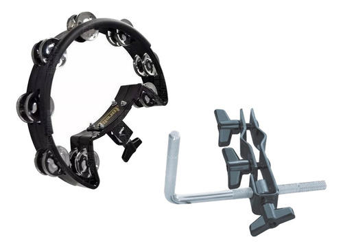 Kit Pandeirola Com Clamp Torelli Tp323bk + Suporte L Ta430