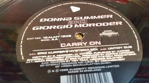 Donna Summer And Giorgio Moroder Carry On Vinilo Maxi House