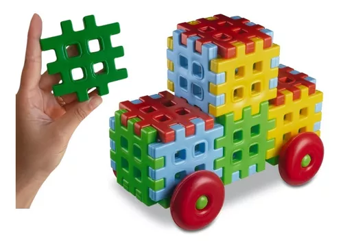 Pecinhas Grandes Montar Encaixar Rodinha Brinquedo Educativo - R$ 69,9