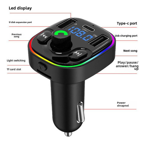 Tipo De Botón G47: Transmisor Fm Bluetooth Mp3 Para Coche Nu