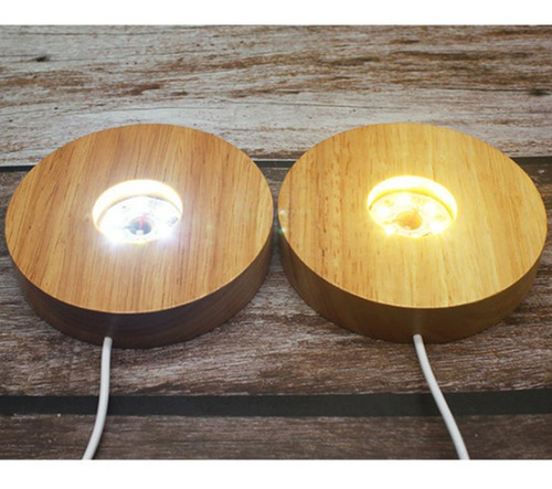 Luces Led Base De Exhibición De Madera Con Soporte De