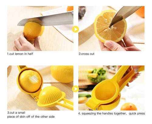 Exprimidor Manual Amarillo Para Jugos Frescos De Limón Y Lim