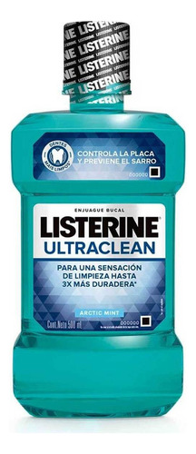 Enjuague Bucal Listerine Ultraclean Artic Mint Envase 500 Ml