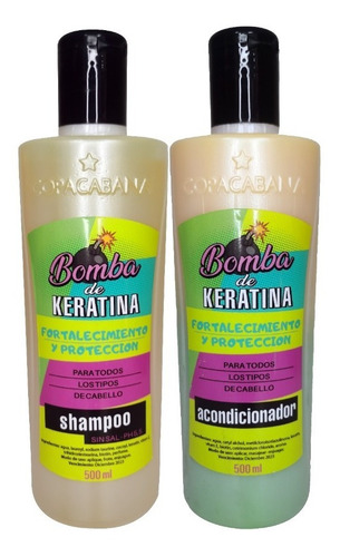 Pack X3 Shampoo/acondicionador Bomba Keratina 500ml