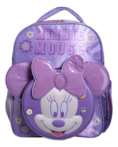 Mochila Minnie Mouse Original Tamaño Primaria Marca Ruz Violeta Lisa