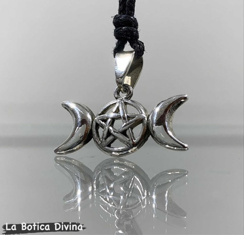 Dije Fase Lunar Triple Diosa Wicca Plata