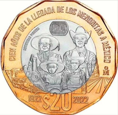 Moneda 20 Pesos 100 Años De La Llegada De Los Menonitas 2022