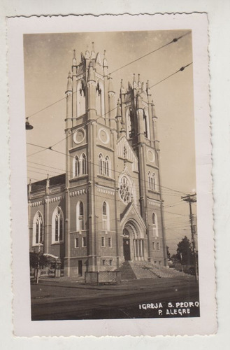 Brasil Antigua Fotografia Iglesia Sao Pedro Porto Alegre