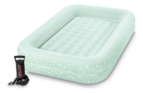 Colchón Inflable Con Laterales + Inflador Intex, Acuarela