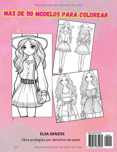 Moda Fashion Para Colorear.: Libro Para Colorear De Moda: Ma