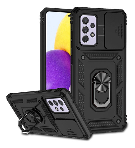 Funda Armor Ring Cubre Cámara Slide Para Samsung A72