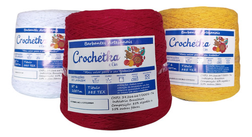 Barbante Para Artesanato Fio 6 1kg Diversas Cores Crochétka