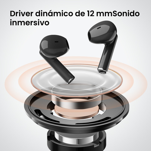 Audifonos Manos Libres Filwans TWS Gt Zero Enc Gamer Auriculares Inalámbricos Bluetooth 5.4 Microfono Color Negro