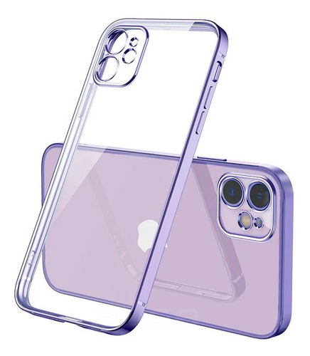 Case Transparente Bordes Lujo iPhone 13 14 15, Pro, Pro Max 
