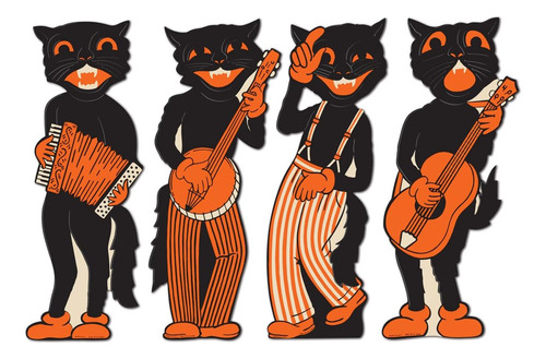 Beistle 4 Piezas Vintage Decoraciones De Halloween Scat Cat 