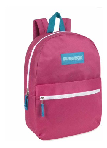 Mochila Lona Fucsia Con Turquesa Liceo Escuela