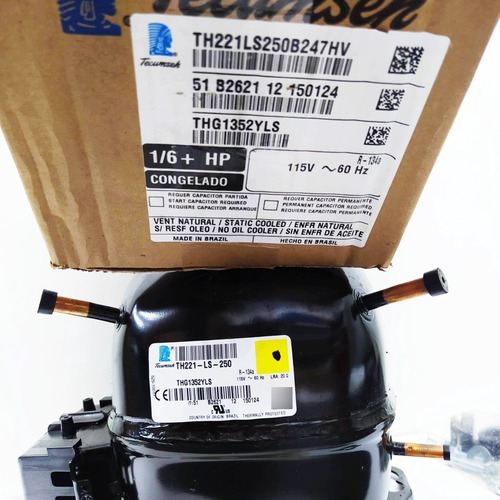 Imagen 4 de 6 de Compresor Tecumseh 1/6 Hp Baja 525 Btu/h R-134z 110v 60 Hz
