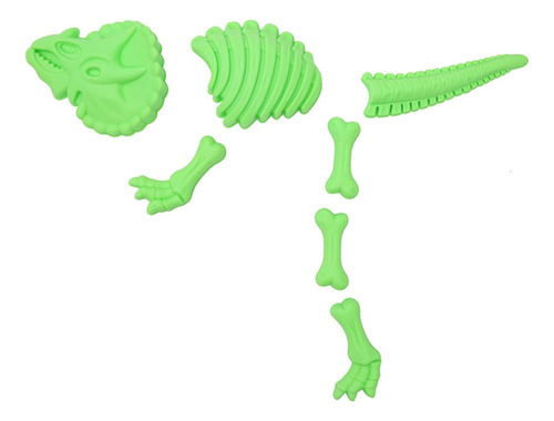 2 X 7 Uds. De Juguetes De Dinosaurio Con Esqueleto De Verde