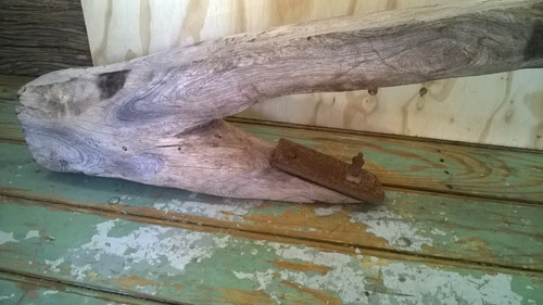 Antiguo Rustico Arado Mansero Mansera Tronco Arbol C Cuchill (Usado)
