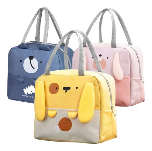 Lunchera Bolso Animalitos Térmica Impermeable Metalizada 