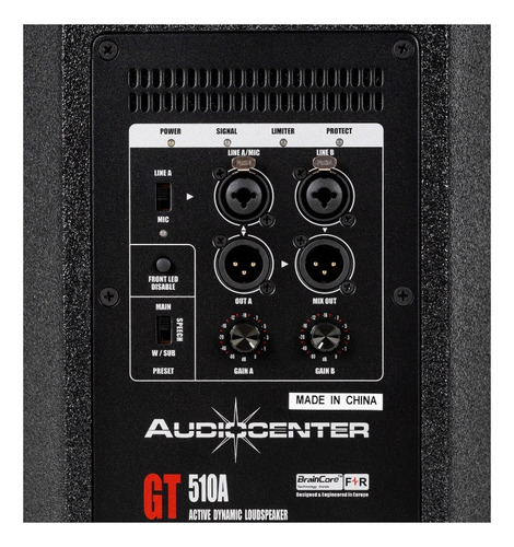 Bafle Altavoz Audiocenter Gt510a Woofer 10 Pulgadas Activo Color Negro