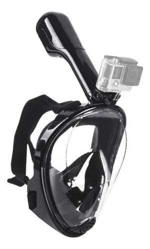 Máscara Mergulho Surface Preta L/xl Para Câmeras De Ação