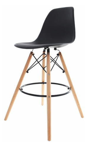 Kit 2 Banquetas Altas Para Bar Cozinha Charles Eames Eiffel Cor Banqueta Alta Com Encosto Para Cozinha Bar Balcão Charles Eames Eiffel Preta