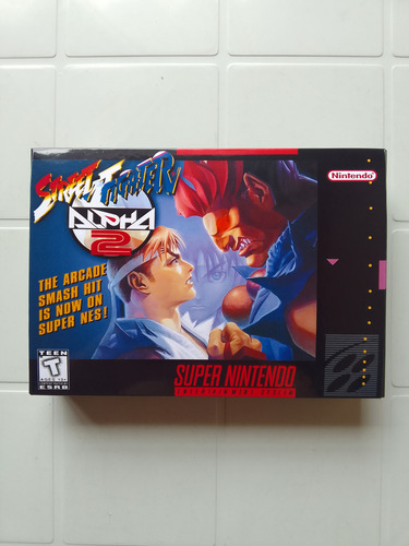 Caixa Repro + Berço Street Fighter Alpha 2 - Super Nintendo (Usado)