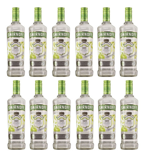 Vodka Smirnoff Green Apple 700ml X12 Zetta Bebidas