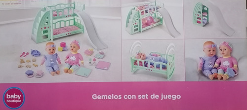 Muñecos Gemelos Con Set De Juego Recamara Y Accesorios