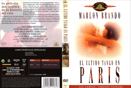 Último Tango En París - Marlon Brando - B. Bertolucci - Dvd