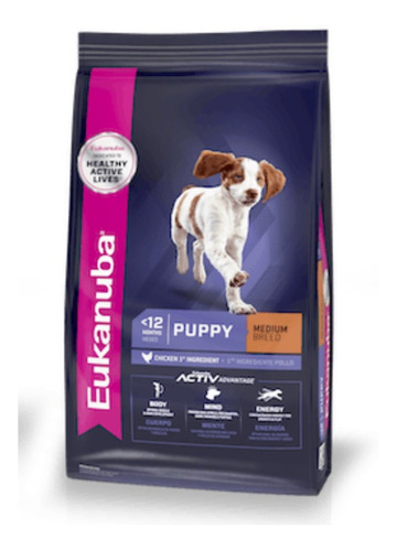 Alimento Eukanuba para perro cachorro de raza mediana sabor mix en bolsa de 3 kg