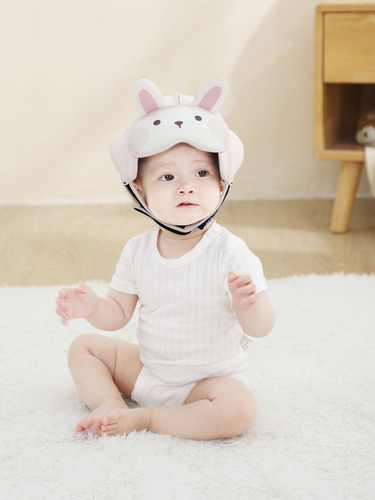 Casco De Seguridad Bebé Protector Cabeza Ajustable Transpira Rosa Pálido Nombre Del Diseño