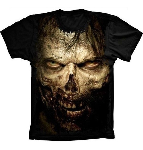 Camiseta Estilosa 3d Fullprint - Skull Zumbi