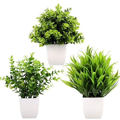 - Paquete De 3 Mini Plantas Falsas Macetas, Plantas Art...