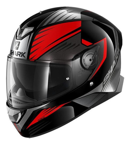 Capacete para moto  integral Shark  Skwal 2  black, red e anthracite hallder tamanho P 