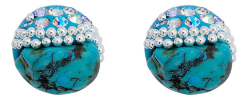 Colibri Dije Aretes Cadena Piedras Conjunto Grande Plata 925 Color Celeste