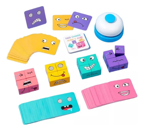 Juego Puzzle Expresiones Con Campana Didáctico Madera