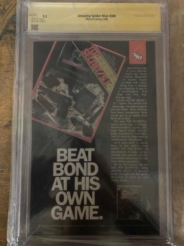 Comic Spider-man Cgc 9.2 Firma Todd Mcfarlane Origen Venom