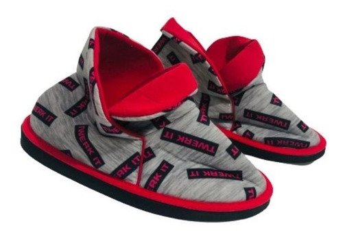 Poema 951 Pantufla Botita De Algodon Estampada Suela Goma
