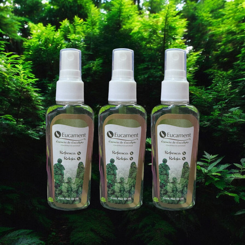 Kit De 3 Eucament Esencia De Eucalipto 100% Natural 60 Ml