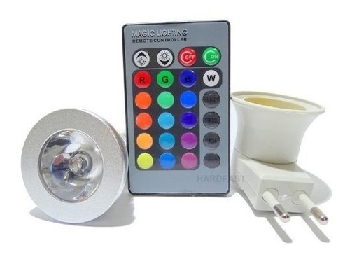 Conector De Lampada Para Tomada + Led Colorida + Controle Cor da luz RGB 110V/220V
