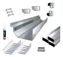 Comprar Zingueria Canaleta Americana Kit P\u002F 15 Mts Galv Con 1 Bajada