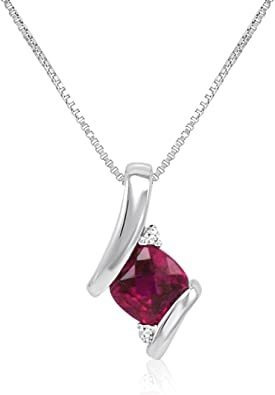 Sterling Silver Created Gemstone And Natural Diamond