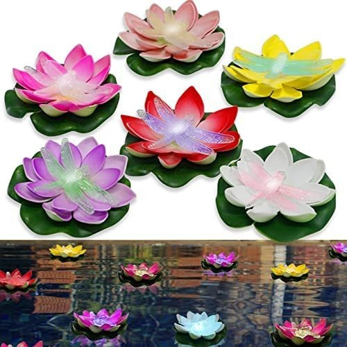 Loguide Luces Flotantes Para Piscina, Luz De Loto Flotante Q